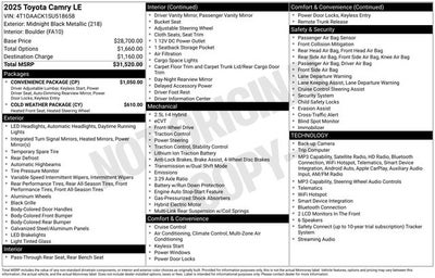 2025 Toyota Camry LE