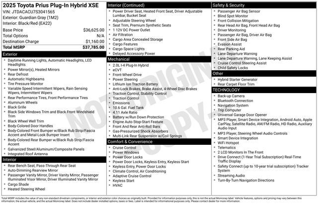 2025 Toyota Prius Plug-in Hybrid XSE