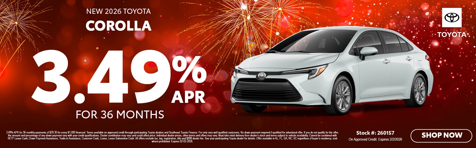 January Corolla Offer